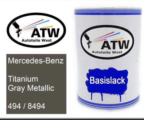 Mercedes-Benz, Titanium Gray Metallic, 494 / 8494: 500ml Lackdose, von ATW Autoteile West.